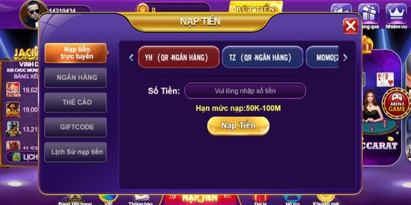 Nạp tiền game bài 68 đơn giản, nhanh gọn lẹ cho các cược thủ 3 Nạp tiền trực tuyến là lựa chọn phổ biến của đông đảo cược thủ tại game bài 68