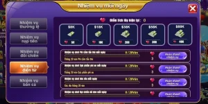 Trải nghiệm game điện tử – Nhiệm vụ mỗi ngày tại game bài 68