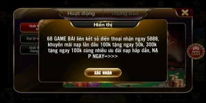 Chương trình khuyến mãi chưa thật sự ấn tượng là một nhược điểm game bài 68