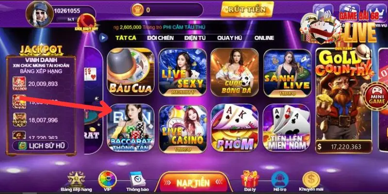 Baccarat thông tấn 68 game bài tích hợp nhiều tính năng mới
